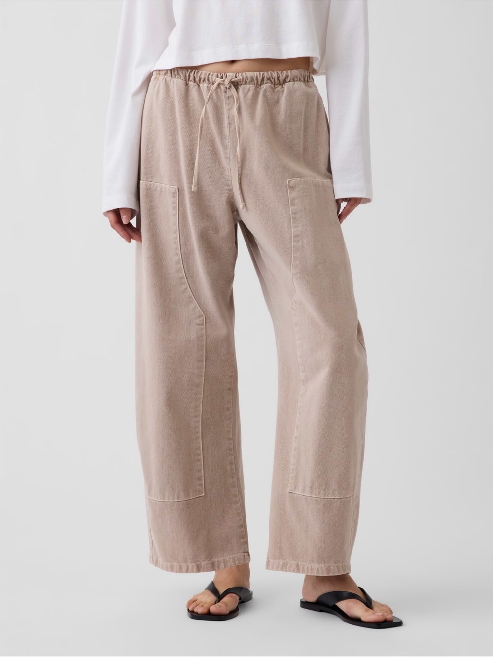 NWOT GAP Easy Double-Knee Barrel Pants | Wicker Tan | Women’s Size Medium